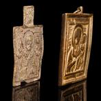 Russisch-Orthodox Set van bronzen borstbeeld-iconen (Zonder