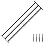 vidaXL Raam Rooster Zwart 174 x 45 cm Gepoedercoat staal, Verzenden, Nieuw