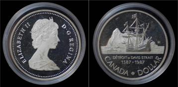 Canada 1 dollar 1987- brigg Sunshine zilver beschikbaar voor biedingen