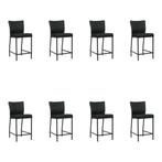 Set van 8 Leren barkrukken Revolt laag - Toledo Nero, Ophalen of Verzenden