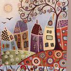 Decoratief Naïf Wandtapijt van Stoffen – 9 Droomachtige, Antiek en Kunst, Antiek | Tapijten, Tafelkleden en Textiel