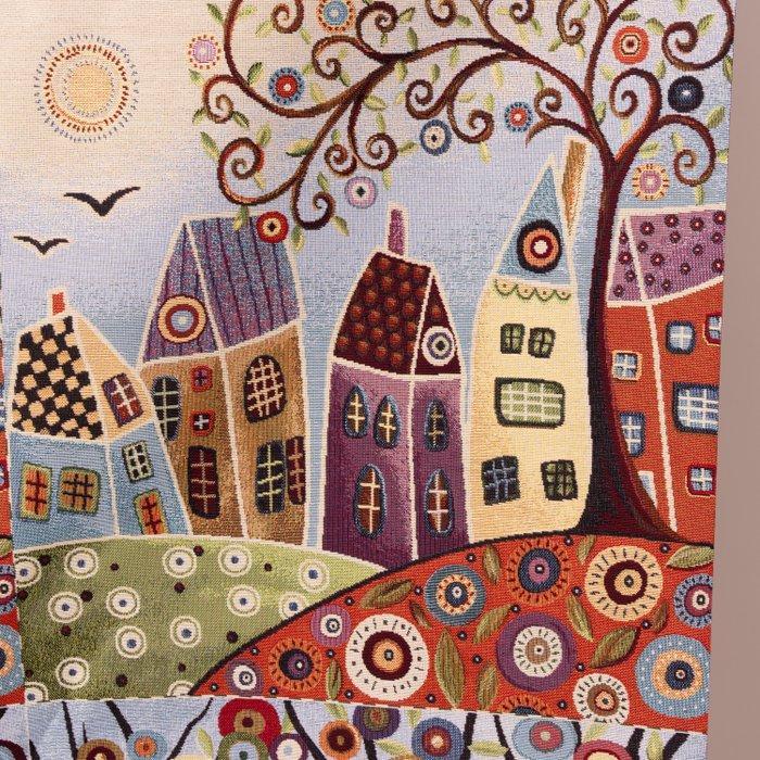 Decoratief Naïf Wandtapijt van Stoffen – 9 Droomachtige, Antiek en Kunst, Antiek | Tapijten, Tafelkleden en Textiel