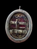 Reliquaire - Argent, Textile, Verre - 1800-1850 - Croix de
