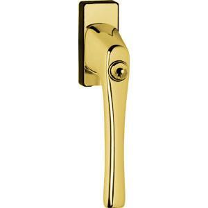 Intersteel raamkruk zwaar afsluitbaar messing gelakt, Doe-het-zelf en Bouw, Hang- en Sluitwerk, Klink of Kruk, Nieuw, Overige materialen