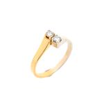 Bicolor gouden ring met diamant 0,38 ct. | Toi et moi, Bijoux, Sacs & Beauté, Bagues, Ophalen of Verzenden