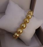Armband Grote maat - Diep Gouden South Sea Parels - 12x13mm, Handtassen en Accessoires, Armbanden, Nieuw