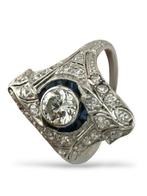 Bague Platine, Bague en platine Art Déco avec 1,75 carats de, Nieuw