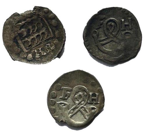 Oostenrijk. Einseitiger Pfennig - Lot mit 3 Stück 15. Jh., Postzegels en Munten, Munten | Europa | Niet-Euromunten