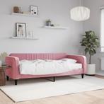 vidaXL Slaapbank met matras 90x200 cm fluweel roze, Huis en Inrichting, Slaapkamer | Bedden, Verzenden, Nieuw