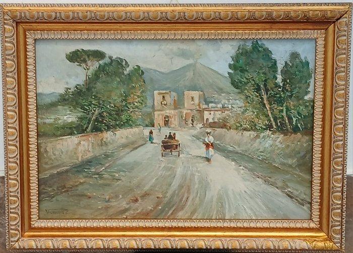 Vincenzo Canino (1892-1978) - Paesaggio con Vesuvio, Antiek en Kunst, Kunst | Schilderijen | Klassiek