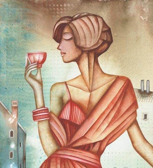 Eugene Ivanov - On a Balcony, Antiek en Kunst, Kunst | Schilderijen | Modern