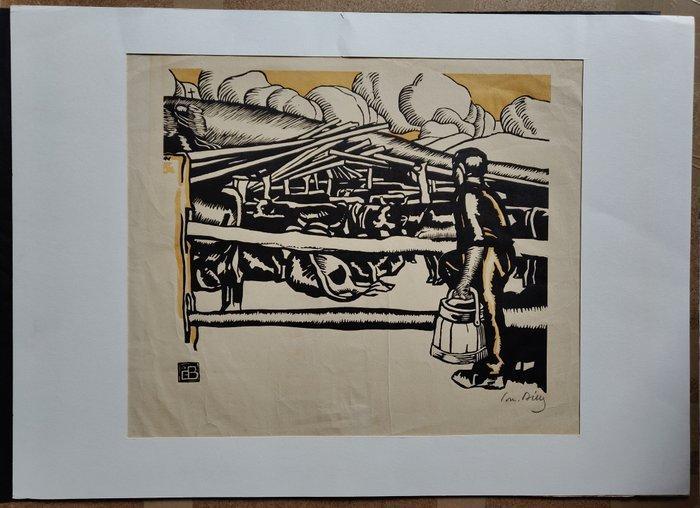 Edmond Bille (1878-1959) - woodcut from 1914, handsigned,, Antiek en Kunst, Antiek | Overige Antiek