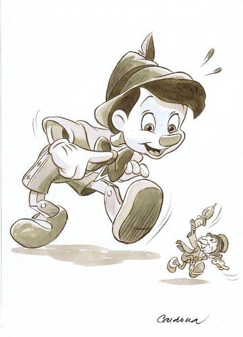 Cardona - 1 Watercolour - Pinocchio, Livres, BD