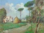 Romolo Leone (1883-1958) - Paesaggio con covone di fieno