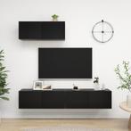 vidaXL Meubles TV 3 pcs Noir Bois dingénierie, Huis en Inrichting, Verzenden