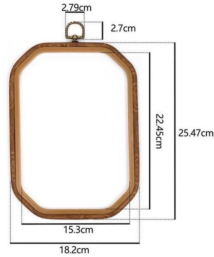 Brocante houten borduurring rechthoekig met stelschroef, Hobby en Vrije tijd, Knutselen, Nieuw