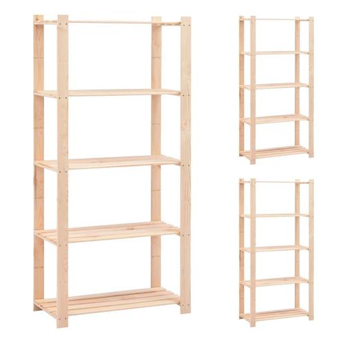 vidaXL Opbergrekken 5-laags 3 st 80x38x170 cm grenenhout 250, Huis en Inrichting, Kasten | Stellingkasten, Nieuw, Verzenden