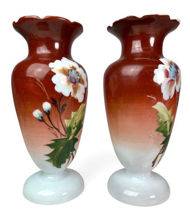 Vaas - Glas - Set opaline vazen, Antiek en Kunst, Curiosa en Brocante