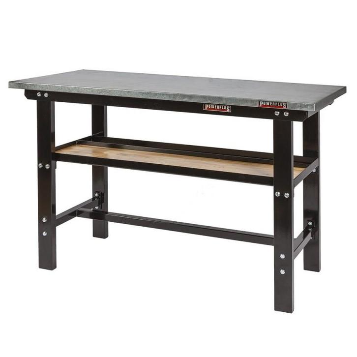 Werkbank zwart 150 cm met zinken werkblad, Doe-het-zelf en Bouw, Werkbanken, Ophalen of Verzenden