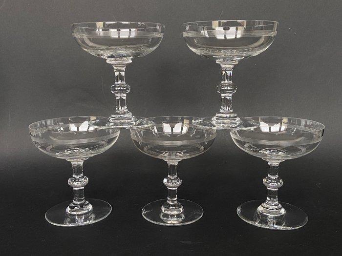 Baccarat - Flûte à champagne - Magnifique suite de 5 coupes, Antiquités & Art, Antiquités | Verre & Cristal