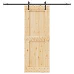 vidaXL Schuifdeur met beslag 85x210 cm massief grenenhout, Verzenden, Nieuw