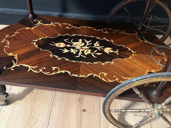 Chariot - Bois - Chariot porte-boissons, entièrement sculpté, Antiquités & Art, Curiosités & Brocante