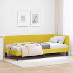 vidaXL Hoek Bed Frame met hoofdeinde Geel 90 cm x 200 cm, Huis en Inrichting, Slaapkamer | Bedden, Verzenden, Nieuw