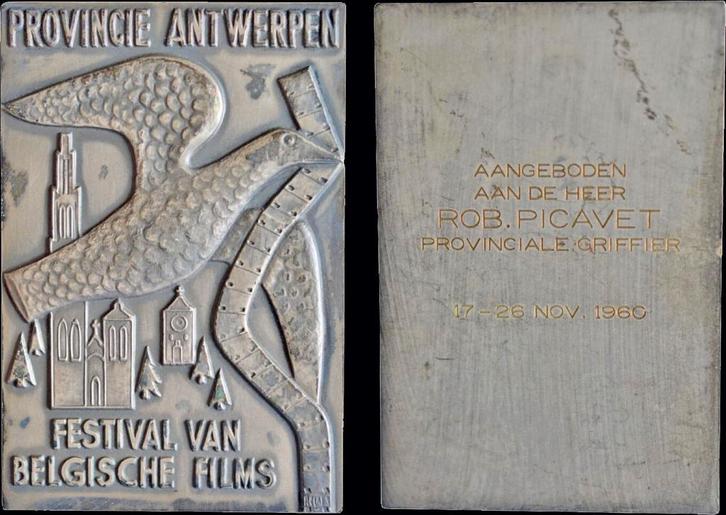 1960 Belgium medaille Province Antwerpen- Festival of the..., Postzegels en Munten, Penningen en Medailles, Verzenden
