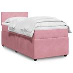 vidaXL Boxspring met matras fluweel roze 80x200 cm, Verzenden, Nieuw