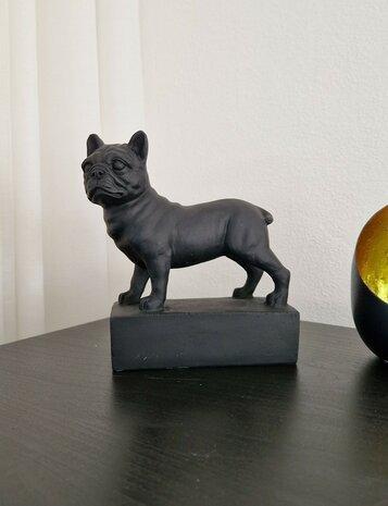 Urn hond Franse bulldog mat zwart + naam hond graveren