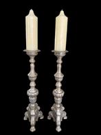 Kandelaar (2) - Zilverbrons - Kerkkandelaars - 60 cm - 6 kg, Antiek en Kunst