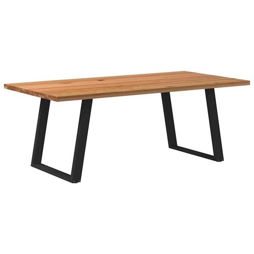 vidaXL Eettafel rechthoekig 200x100x74 cm massief eikenhout, Huis en Inrichting, Tafels | Eettafels, Nieuw, Verzenden