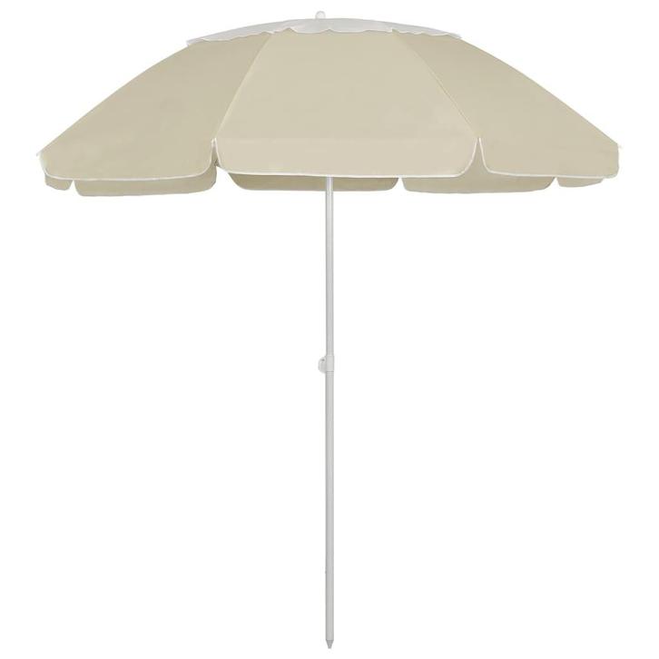 vidaXL Strandparasol 300 cm zandgeel, Tuin en Terras, Parasols, Nieuw, Verzenden