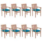 vidaXL Chaises de jardin empilables avec coussins 8 pcs, Verzenden