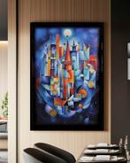 Ksavera - Cubism A1307 - abstract painting on XXL canvas, Antiek en Kunst