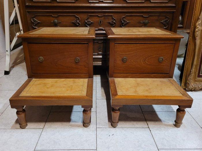 Marches (2) - Acajou, Cuir - Programme de la bibliothèque, Antiquités & Art, Antiquités | Meubles | Chaises & Canapés