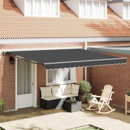 vidaXL Inklapbare Luifel Antraciet 400x300 cm Stof, Tuin en Terras, Zonneschermen, Nieuw, Verzenden