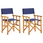 vidaXL Regisseursstoelen 2 st massief acaciahout blauw, Verzenden, Nieuw