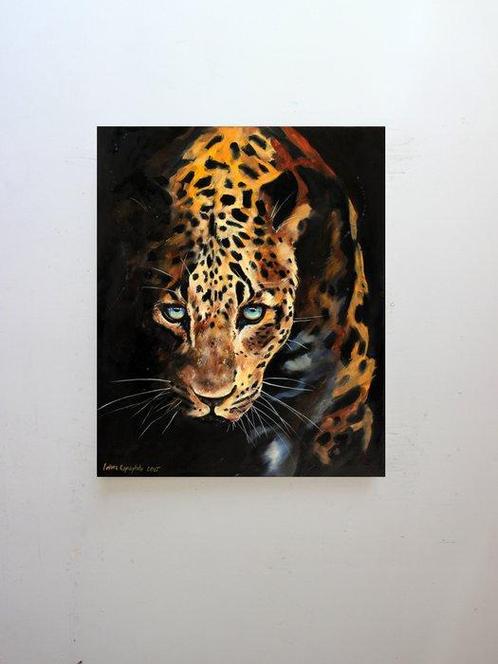 Iwona Kopczyska - Leopard, Antiek en Kunst, Kunst | Schilderijen | Modern