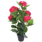 vidaXL Kunst hortensia plant met pot 60 cm rood, Verzenden