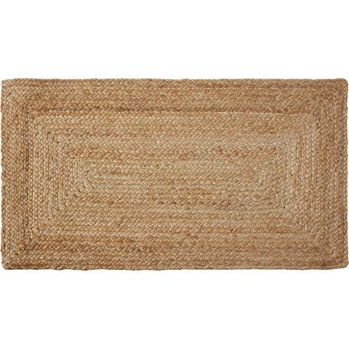 Handgeweven vloerkleed Glim van jute, boho-stijl - 60 x 110, Huis en Inrichting, Stoffering | Tapijten en Vloerkleden, Verzenden