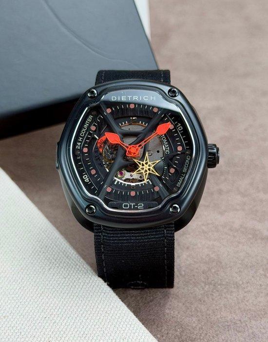 Dietrich - Organic Time Automatic Skeleton black/red -, Handtassen en Accessoires, Horloges | Heren