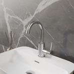 Wastafelkraan BWS | Colorato Ensy | Gebogen Uitloop | Chroom, Doe-het-zelf en Bouw, Ophalen of Verzenden, Nieuw, Chroom, Kraan