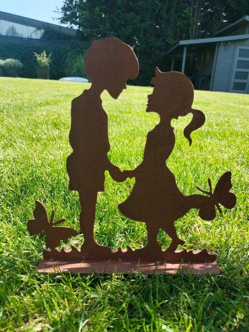 Decoratief ornament - Frankrijk - BOY & GIRL ROEST ORNAMENT, Antiek en Kunst, Curiosa en Brocante