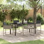 vidaXL 5-delige tuinset met kussens in lichtgrijs poly, Tuin en Terras, Tuinstoelen, Verzenden, Nieuw