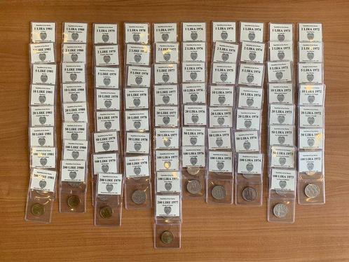Saint-Marin. Lotto di 72 monete 1972-1981 (Serie completa, Postzegels en Munten, Munten | Europa | Niet-Euromunten