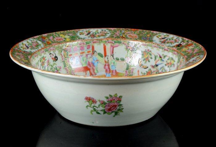 Un grand lavabo chinois Rose Mandarin de 40 cm de, Antiek en Kunst, Antiek | Overige Antiek