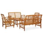 vidaXL 5-delige Loungeset massief acaciahout, Tuin en Terras, Verzenden, Nieuw, Loungeset