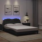 vidaXL Bedframe met LED-verlichting kunstleer grijs 140x200, Huis en Inrichting, Slaapkamer | Bedden, Verzenden, Nieuw