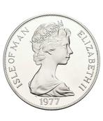 Île de Man. 1 Crown 1977 Silberjubiläum Elizabeth II. -, Postzegels en Munten